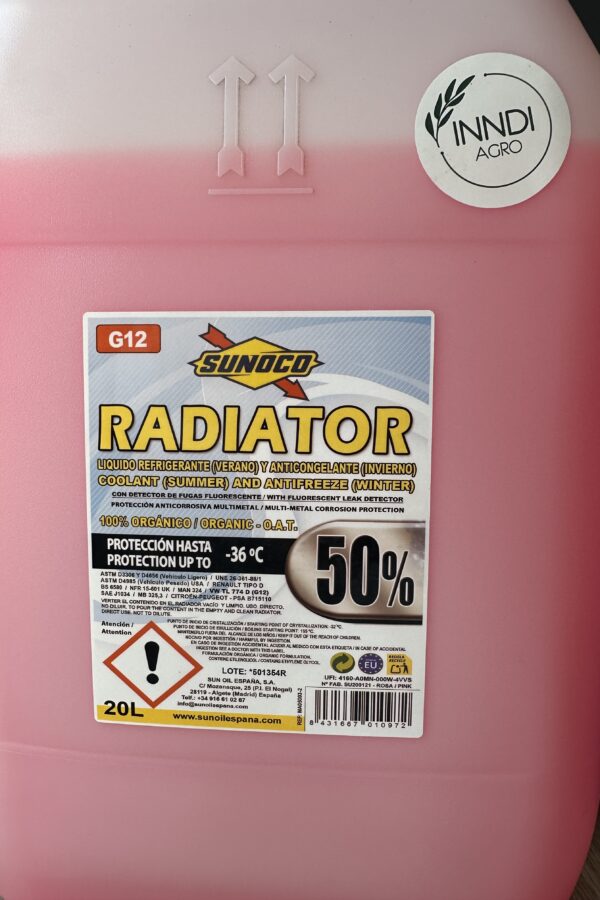 Антифриз SUNOCO RADIATOR 50%(-36ºC) Rosa  20л