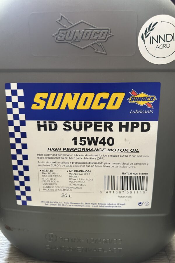 Олива SUNOCO HEAVY DUTY SUPER HPD 15W-40 20л